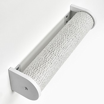 картинка Настенная когтеточка столбик с белым канатом 50см, белый