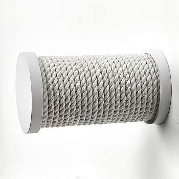 картинка Настенная когтеточка ступень с белым канатом 20см, белый