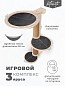 Комплекс когтеточка из фанеры с джутом 3 яруса