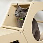 Сота для настенного игрового комплекса для кошек с большим круглым окошком, бежевый