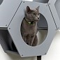 Сота для настенного игрового комплекса для кошек с большим круглым окошком, серый