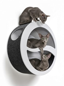 картинка Круглый домик для настенного комплекса для кошек для мейн куна, белый (Круглый домик для настенного комплекса для кошек для мейн куна, белый)