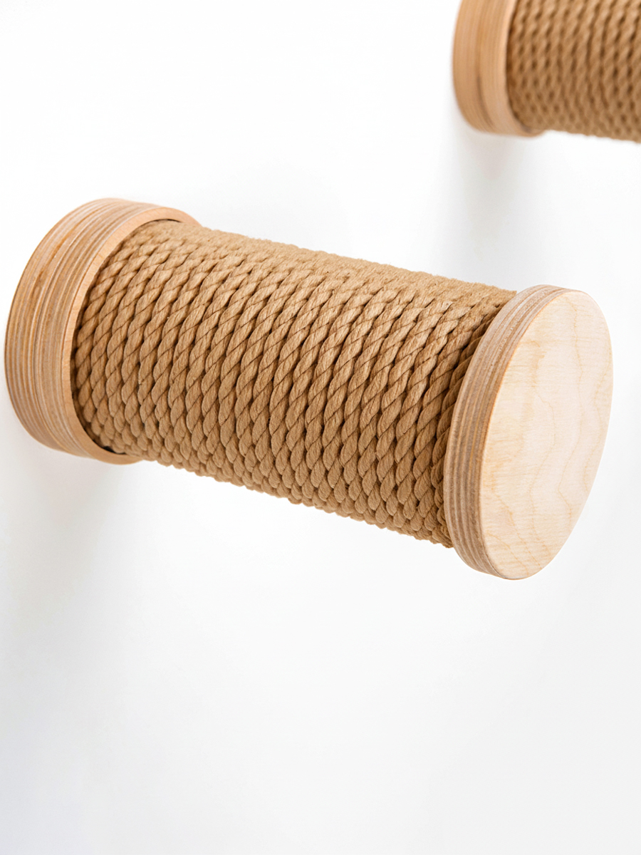 Настенная когтеточка ступенька из фанеры с джутовым канатом 20см — изображение 7